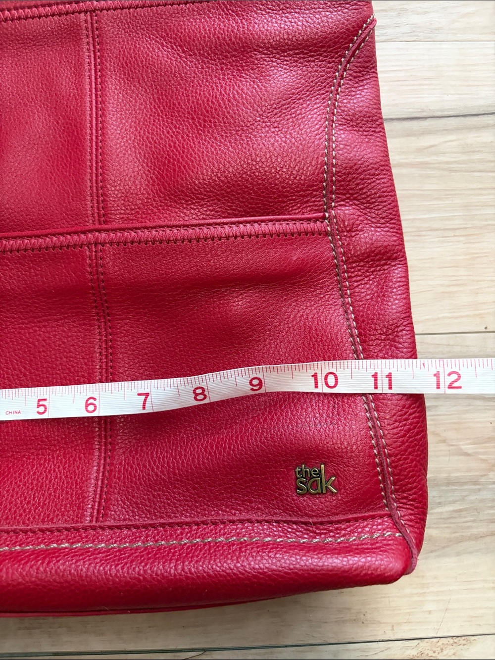 The Sak Red Leather Crossbody Bag with Adjustable Strap - Picture 6 of 9